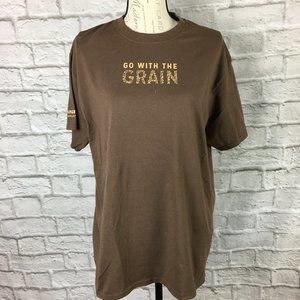 Panera "Go With The Grain" Brown T-Shirt Unisex L